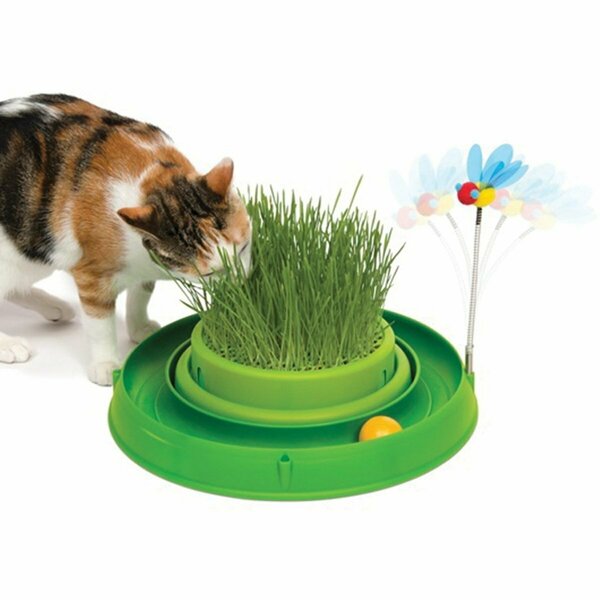 Catit Play Circuit Ball Toy with Cat Grass 43002